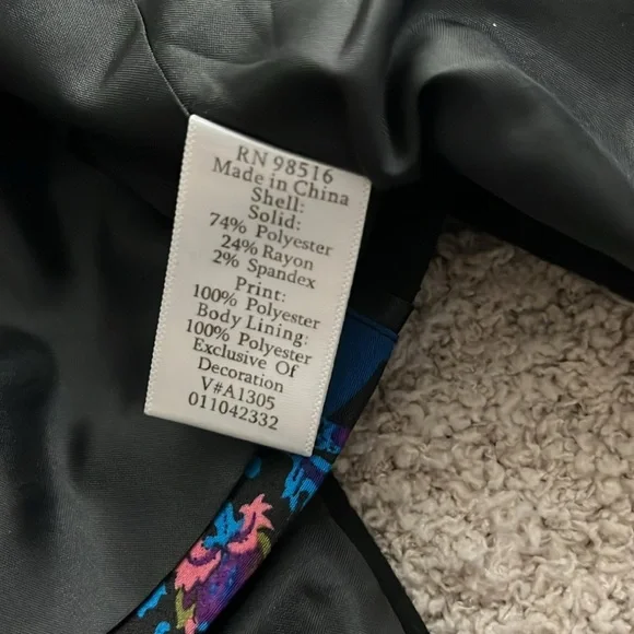 Goldwater Creek Sateen Floral Patchwork Pattern Japanese Style Jacket L - Picture 15 of 16